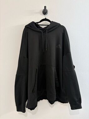 adidas 4XL Black Men's Oversized Hoodie with Kangaroo Pocket